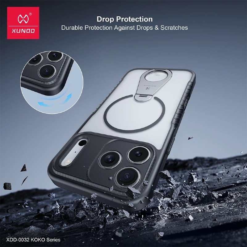 Xundd For iPhone 17 Pro Max Magnetic Case For iPhone 17 Pro 17 Air Case with Invisible Ring Stand Matte Surface Bracket Shell