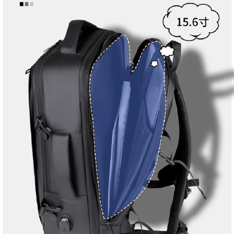 fashion large-capacity Men's backpack laptop bag with expandable capacity Business backpack for outdoor travel men shoulder bag - Image 4