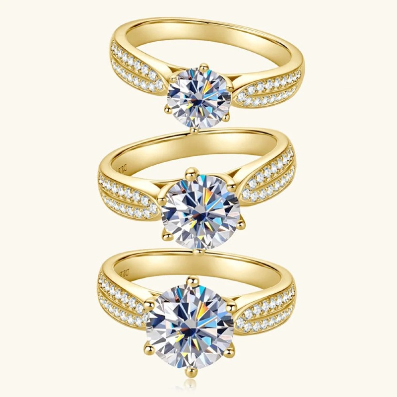 Sweetrain 1CT-3CT All Moissanite Ring Women Wedding Lab Diamond Band S925 Sterling Silver Engagement Finger Rings GRA Certified - Image 4